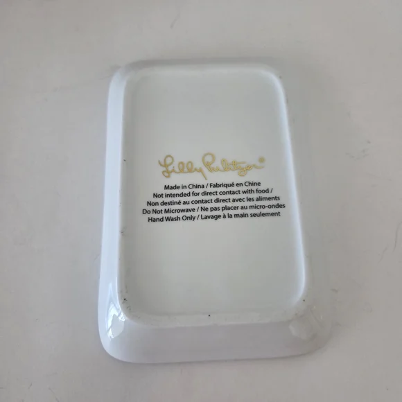 Lilly Pulitzer White Flamingo Trinket Dish - Picture 2 of 2
